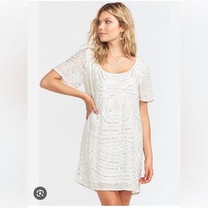 Show me your mumu beaded white dress - worn once XL